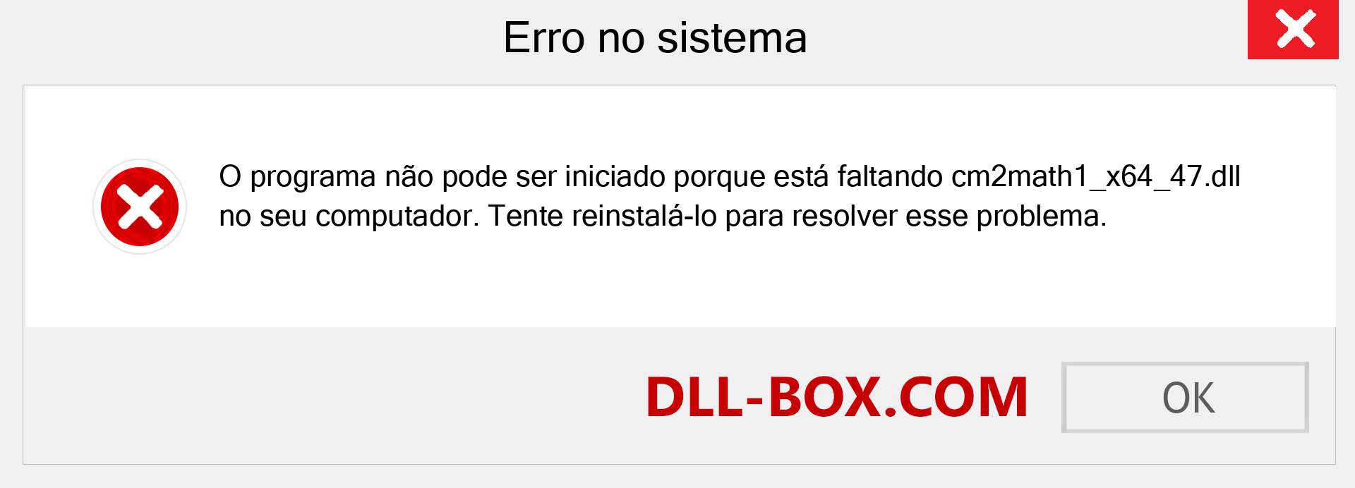 Arquivo cm2math1_x64_47.dll ausente ?. Download para Windows 7, 8, 10 - Correção de erro ausente cm2math1_x64_47 dll no Windows, fotos, imagens